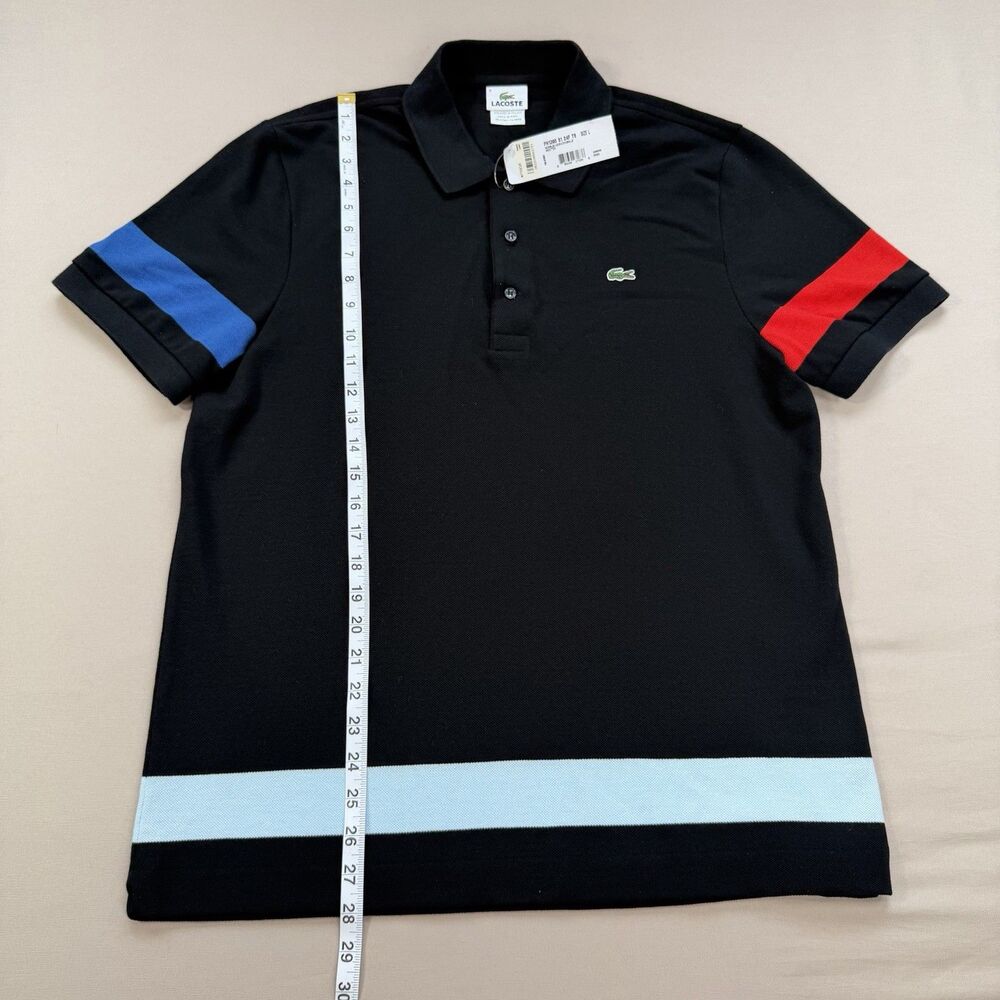 NEW Lacoste Polo Men's LARGE Sz 6 Black 100% Cotton Preppy Athleisure Streetwear - Picture 6 of 9